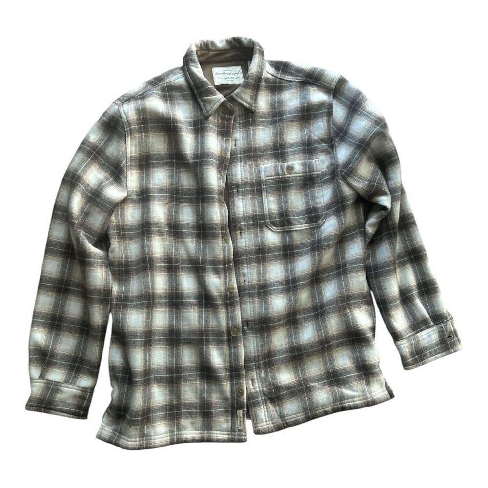 Weatherproof Casual Button Down Shirt Brown and Gray